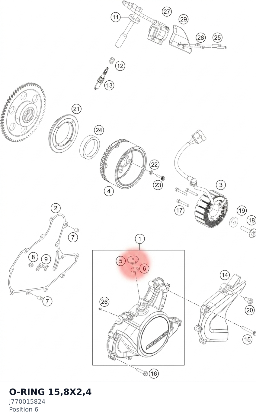 Diagram preview: O-RING 15,8X2,4 (J770015824)