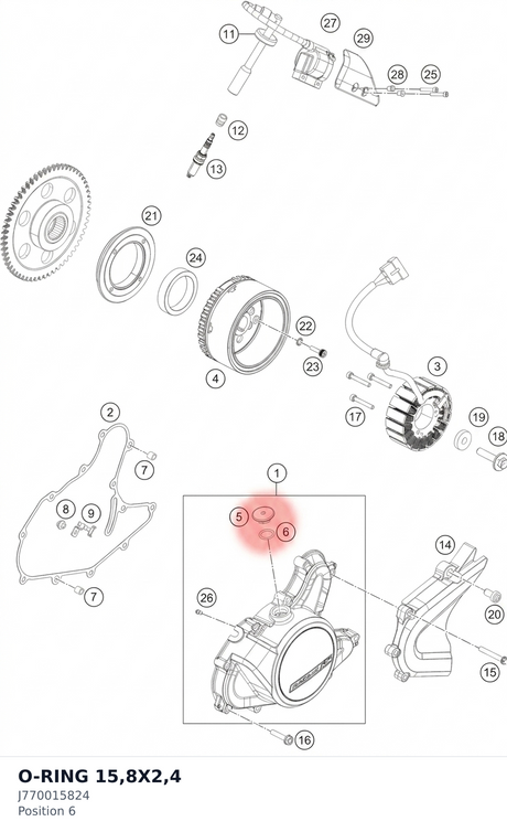 Diagram preview: O-RING 15,8X2,4 (J770015824)
