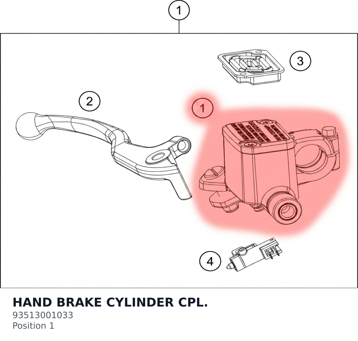 Diagram preview: HAND BRAKE CYLINDER CPL. (93513001033)