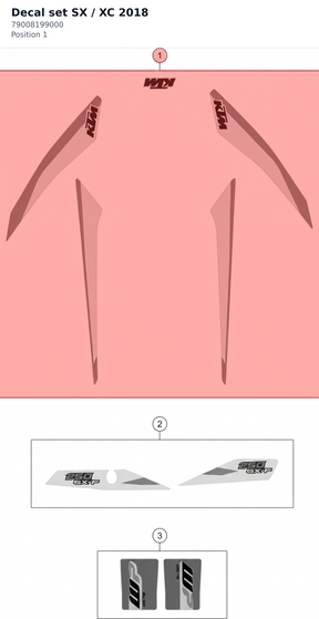 Diagram preview: Decal set SX / XC 2018 (79008199000)