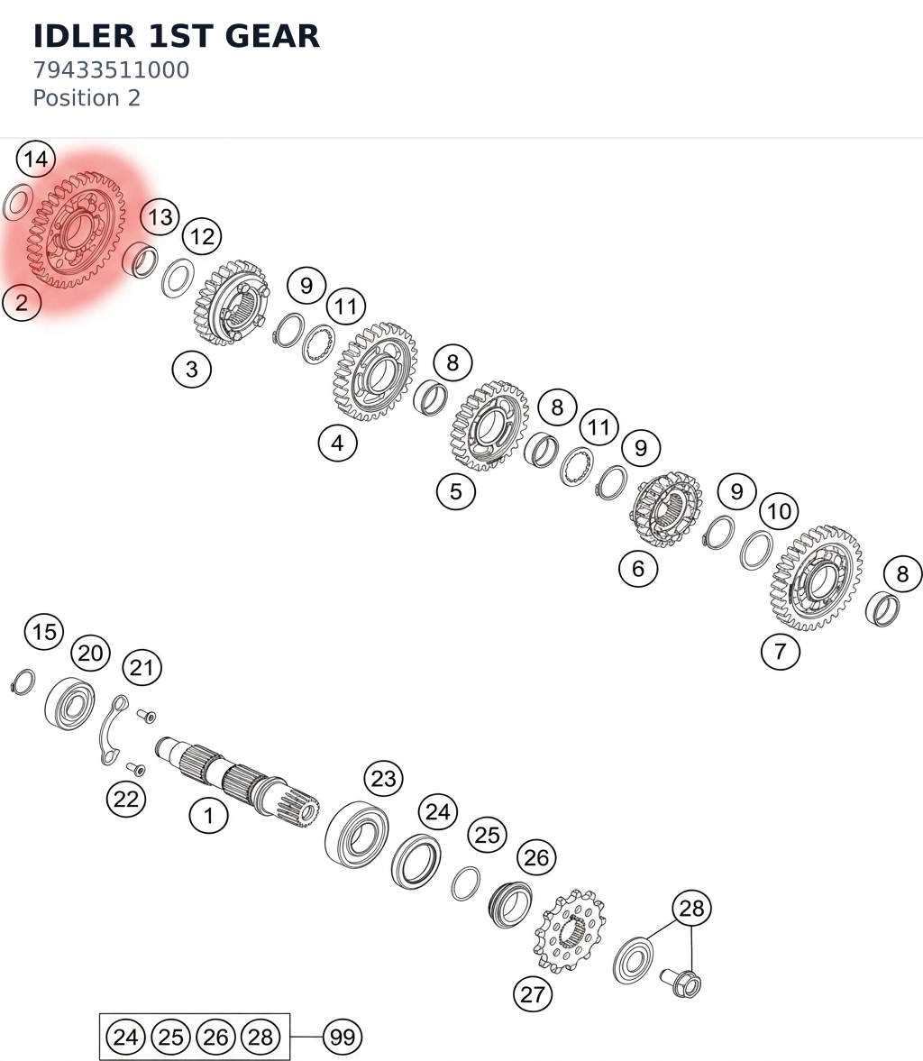 Diagram preview: IDLER 1ST GEAR (79433511000)