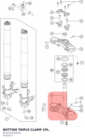 Diagram preview: BOTTOM TRIPLE CLAMP CPL. (6140103202933S)