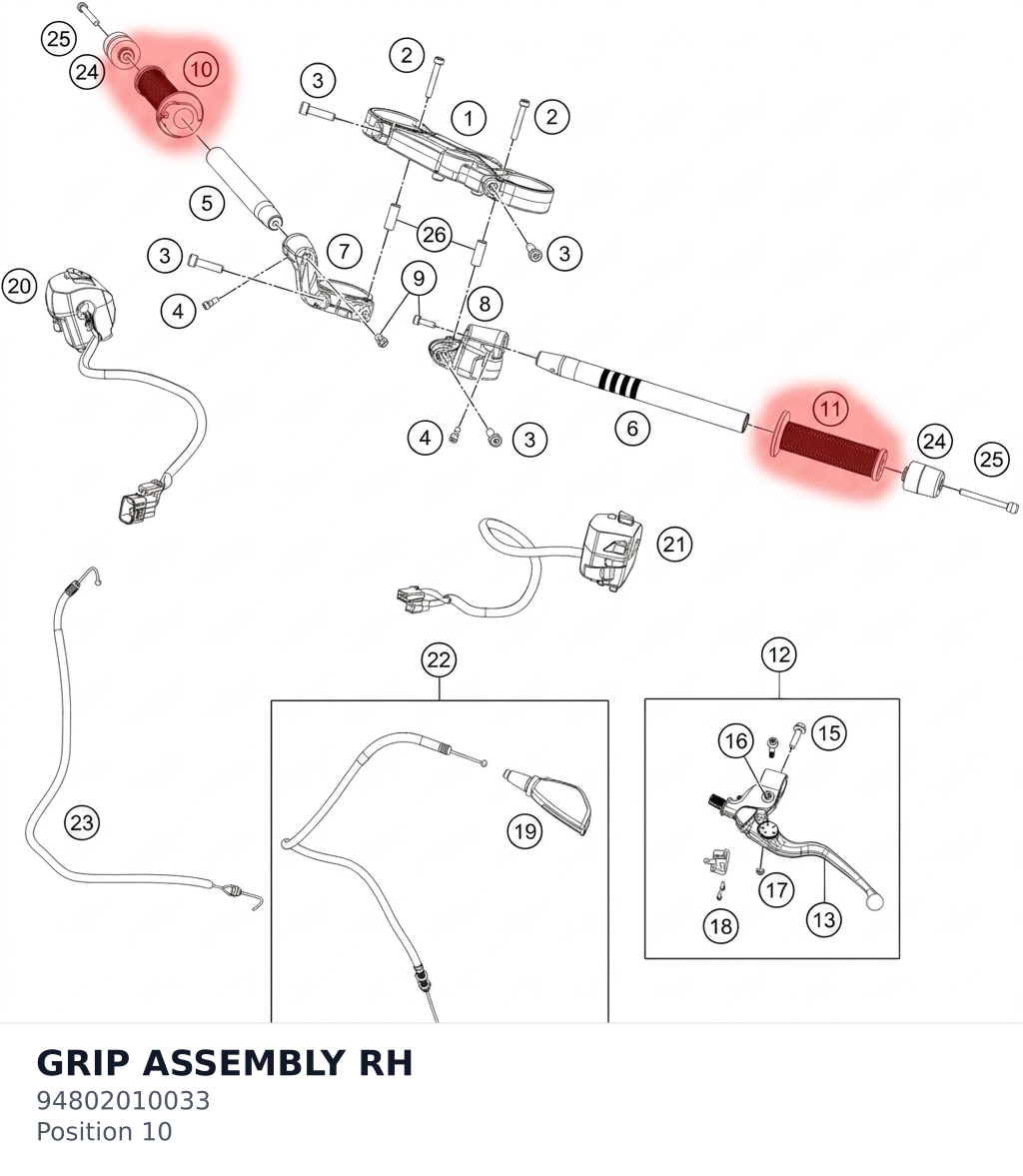 Diagram preview: GRIP ASSEMBLY RH (94802010033)