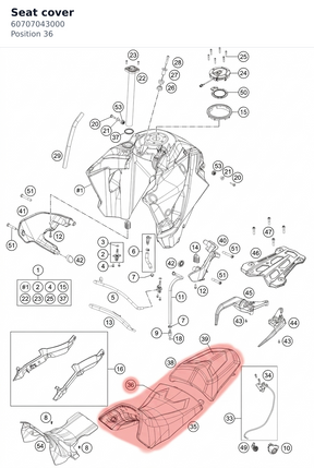 Diagram preview: Seat cover (60707043000)