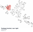 Diagram preview: Footpeg bracket, rear right (95803049000)