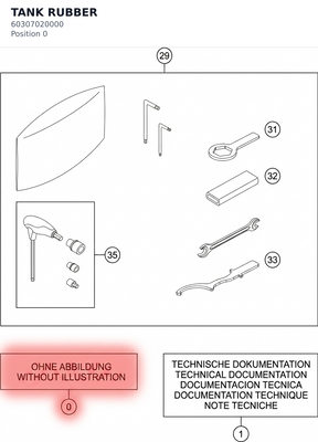 Diagram preview: TANK RUBBER (60307020000)