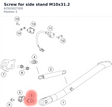 Diagram preview: Screw for side stand M10x31.2 (62503027200)