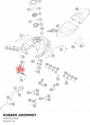 Diagram preview: RUBBER GROMMET (95807027000)