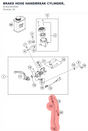 Diagram preview: BRAKE HOSE HANDBREAK CYLINDER, (61442001000)