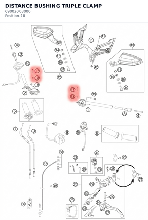 Diagram preview: DISTANCE BUSHING TRIPLE CLAMP (69002003000)