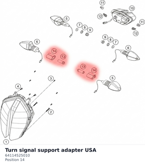 Diagram preview: Turn signal support adapter USA (64114525010)