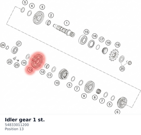 Diagram preview: Idler gear 1 st. (54833011200)