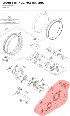 Diagram preview: CHAIN 525 INCL. MASTER LINK (60010565118)