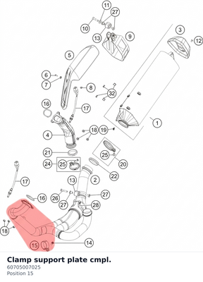 Diagram preview: Clamp support plate cmpl. (60705007025)