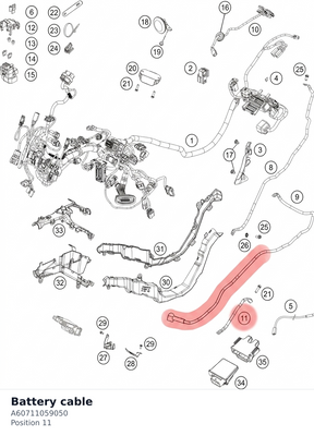 Diagram preview: Battery cable (A60711059050)