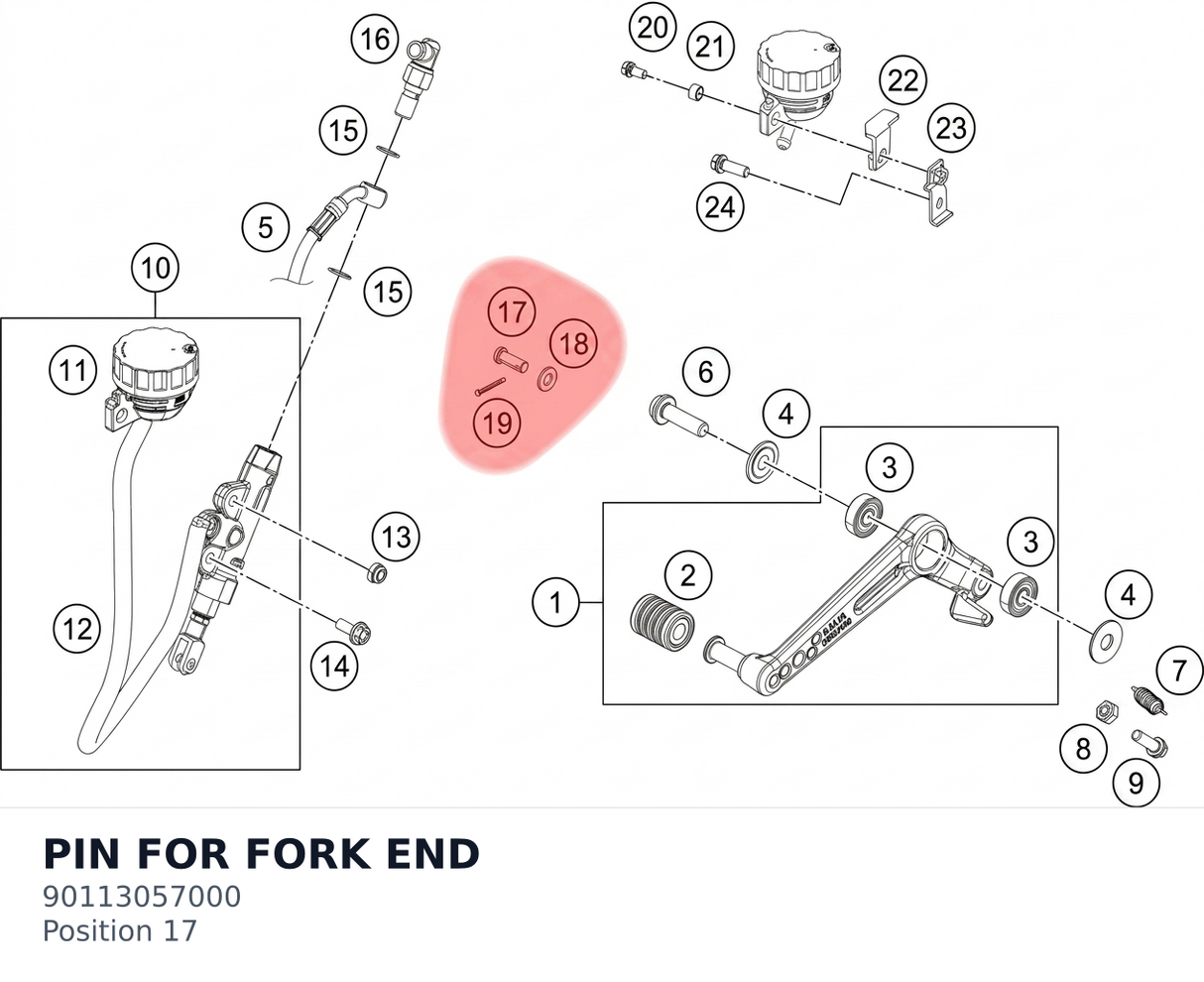 Diagram preview: PIN FOR FORK END (90113057000)