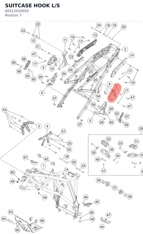 Diagram preview: SUITCASE HOOK L/S (60312010050)
