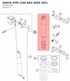 Diagram preview: SHOCK KTM 1290 ADV SAFE 2021 (46140029S2)