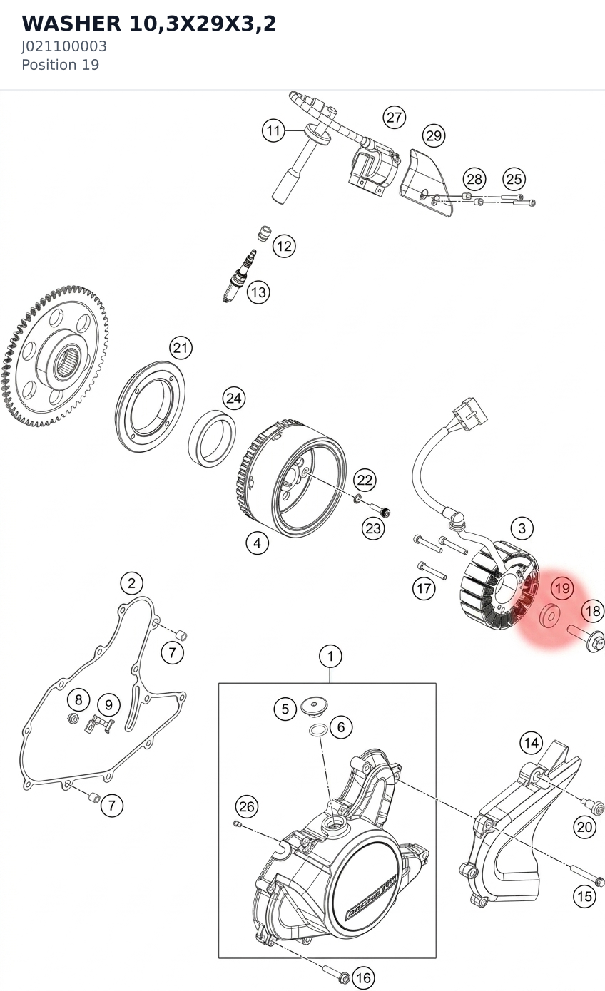 Diagram preview: WASHER 10,3X29X3,2 (J021100003)