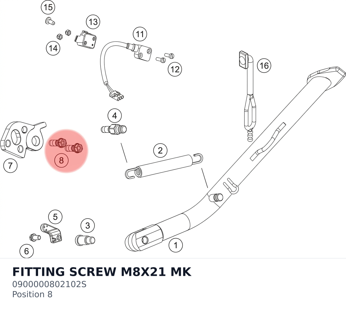 Diagram preview: FITTING SCREW M8X21 MK (0900000802102S)