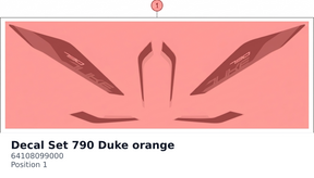 Diagram preview: Decal Set 790 Duke orange (64108099000)