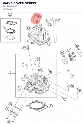 Diagram preview: VALVE COVER SCREW (79136054000)