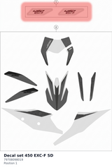 Diagram preview: Decal set 450 EXC-F SD (79708098019)