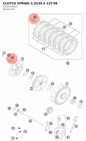 Diagram preview: CLUTCH SPRING 2,3X39,5  125'98 (50332005000)