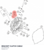 Diagram preview: BRACKET CLUTCH CABLE (90230059100)