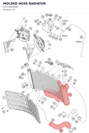 Diagram preview: MOLDED HOSE RADIATOR (63535026000)
