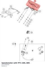 Diagram preview: Speedometer with TFT, CAN, ABS (93314069000)