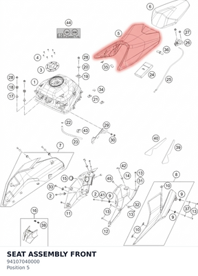 Diagram preview: SEAT ASSEMBLY FRONT (94107040000)