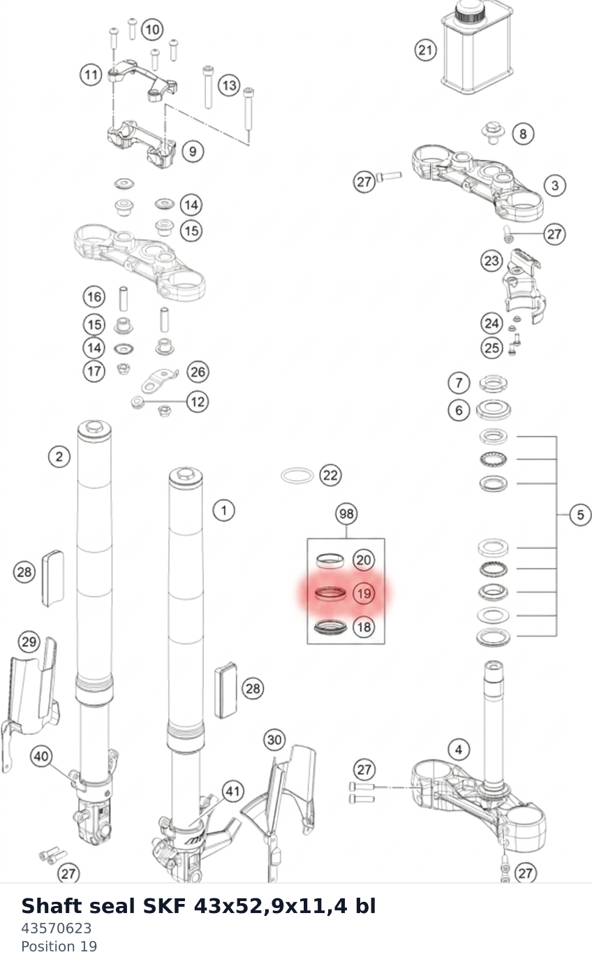 Diagram preview: Shaft seal SKF 43x52,9x11,4 bl (43570623)
