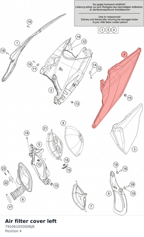 Diagram preview: Air filter cover left (79106105000BJB)