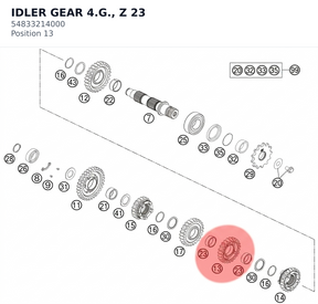 Diagram preview: IDLER GEAR 4.G., Z 23 (54833214000)