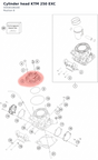 Diagram preview: Cylinder head KTM 250 EXC (55430106100)