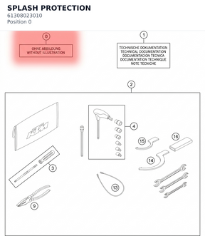 Diagram preview: SPLASH PROTECTION (61308023010)