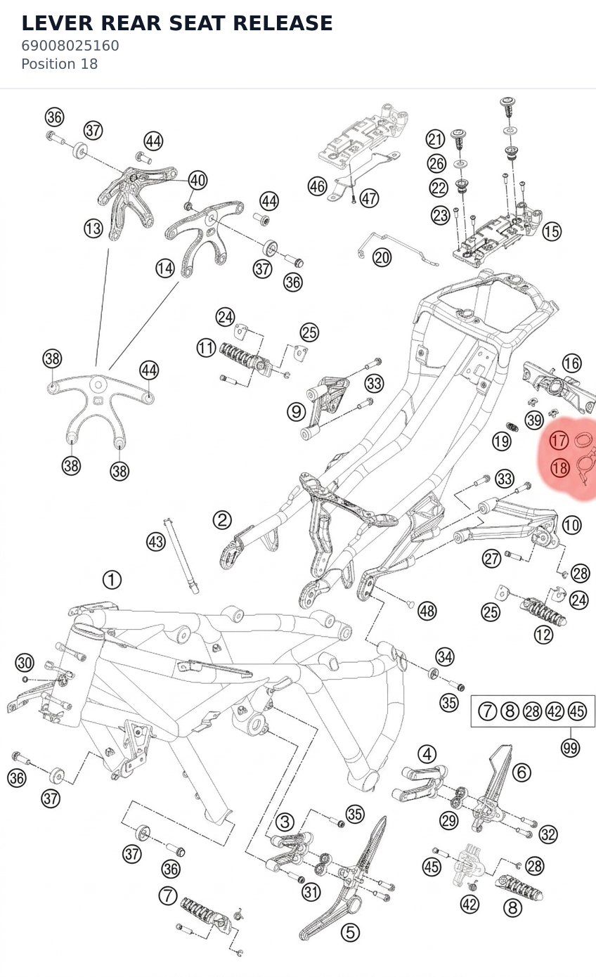 Diagram preview: LEVER REAR SEAT RELEASE (69008025160)