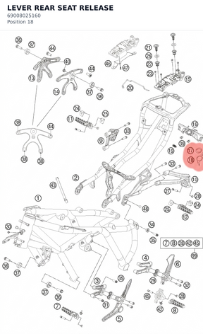 Diagram preview: LEVER REAR SEAT RELEASE (69008025160)