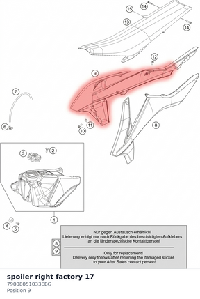 Diagram preview: spoiler right factory 17 (79008051033EBG)