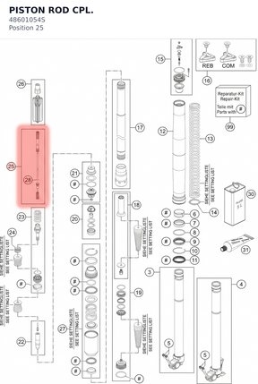 Diagram preview: PISTON ROD CPL. (48601054S)