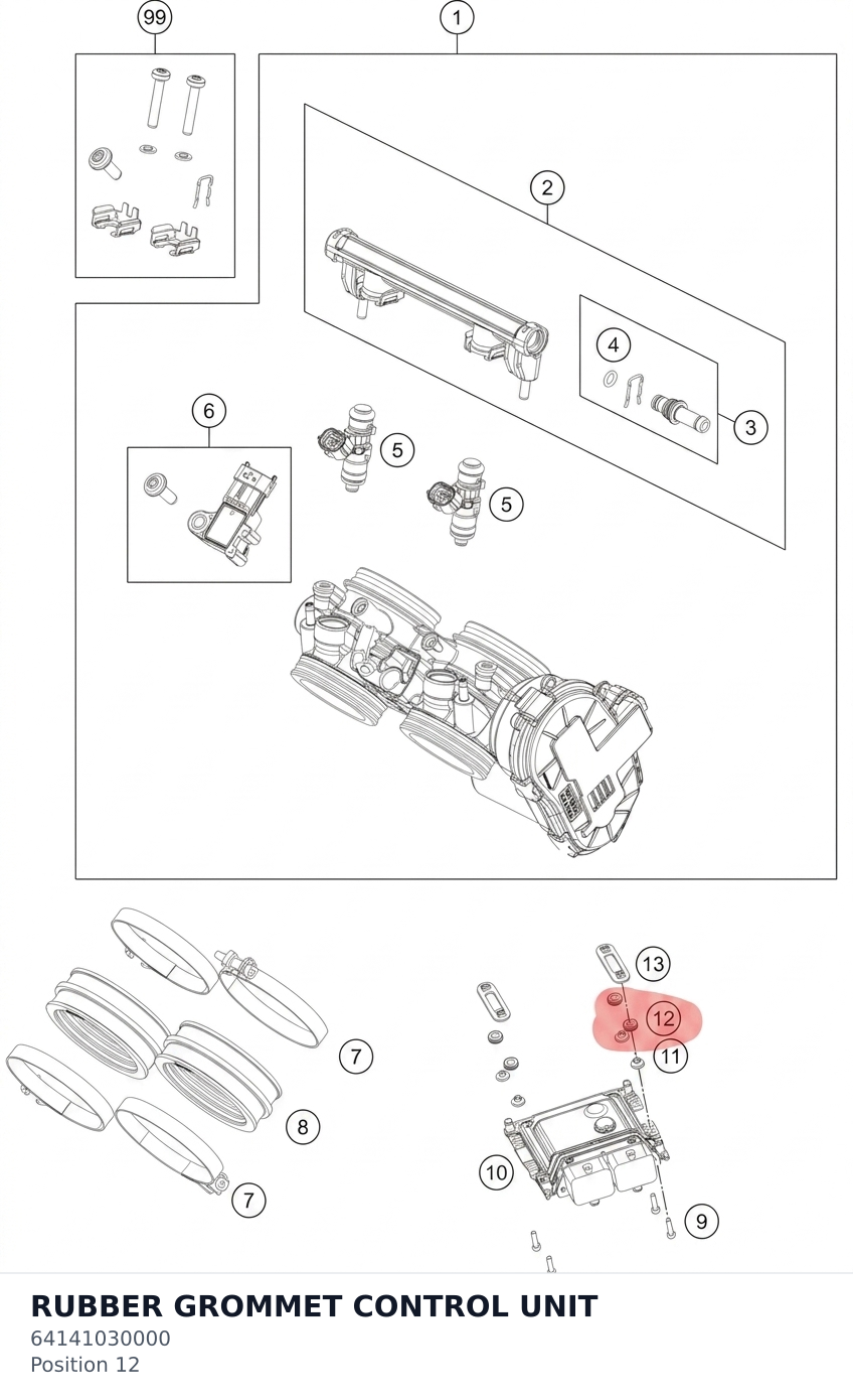 Diagram preview: RUBBER GROMMET CONTROL UNIT (64141030000)