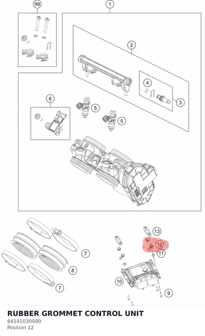 Diagram preview: RUBBER GROMMET CONTROL UNIT (64141030000)