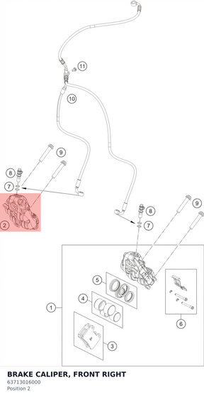 Diagram preview: BRAKE CALIPER, FRONT RIGHT (63713016000)