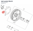Diagram preview: bolt socket M6x25 (J900000602504)