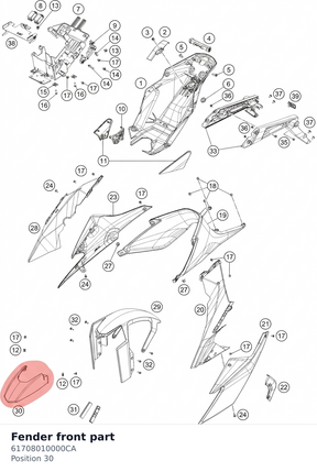 Diagram preview: Fender front part (61708010000CA)