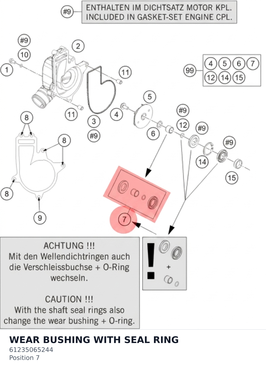 Diagram preview: WEAR BUSHING WITH SEAL RING (61235065244)