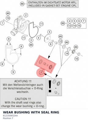 Diagram preview: WEAR BUSHING WITH SEAL RING (61235065244)