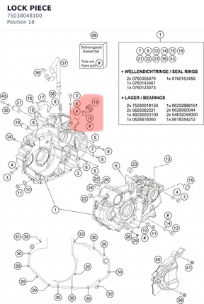 Diagram preview: LOCK PIECE (75038048100)