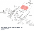 Diagram preview: HH collar screw M8x18 ISA40 SS (C0000250801800S)
